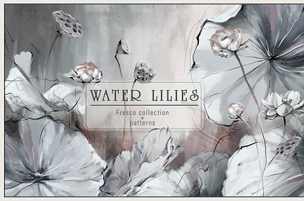 Fresco collection WATER LILIES, a Wallpaper Graphic by Natalia0307