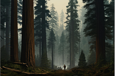 Lush Redwood forest. Generate Ai, a Nature Photo by Ylivdesign