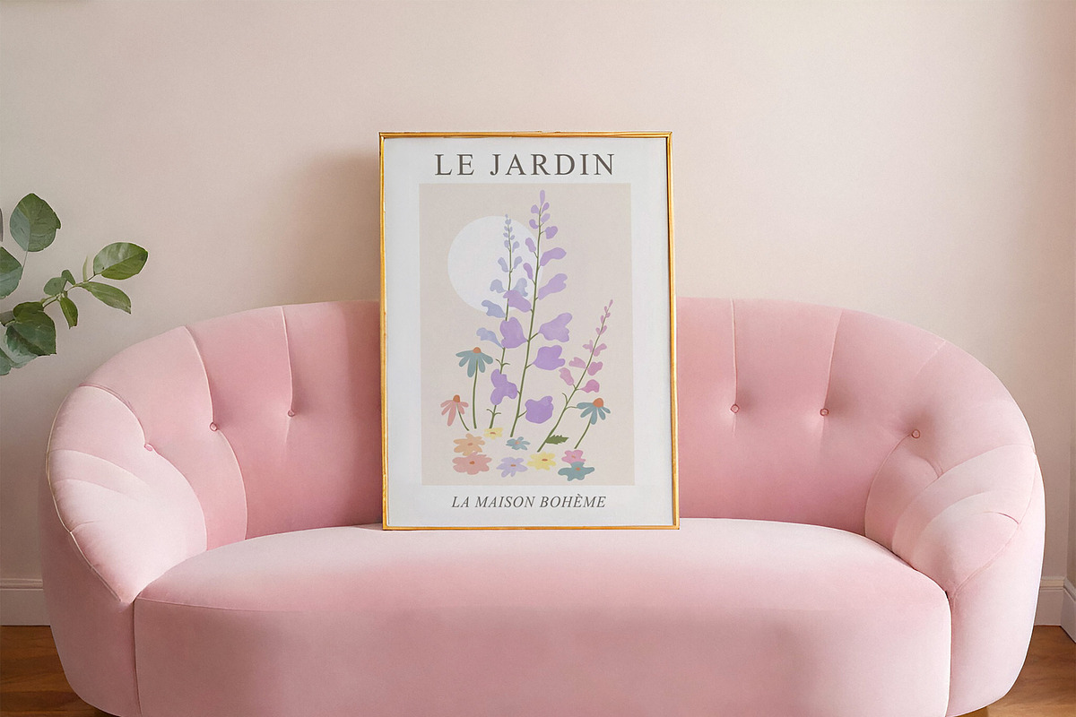 Pink Sofa | Frame Mockup 3x4 Ratio, a Household Mockup by isjakimockups (Photo 4 of 8)