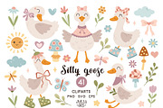 Groovy Silly Goose Clipart, an Animal Illustration by JulzaArt (Thumbnail 1 of 5)