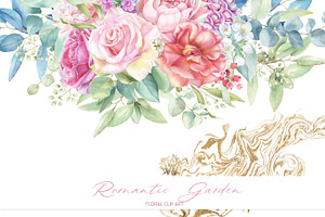 Watercolor Wedding Bouquet Clipart