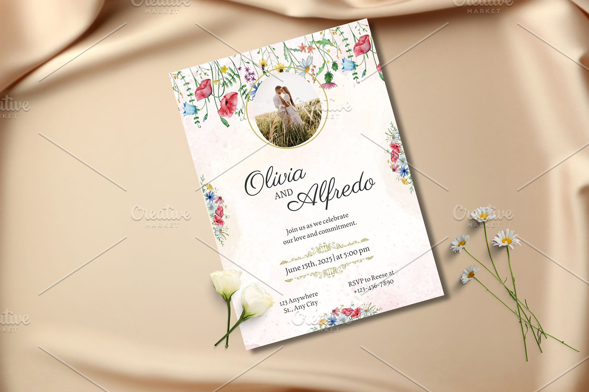 Wildflowers wedding invitation, an Invitation Template by Sania (Photo 2 of 5)