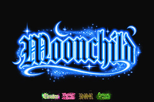 Neon Brush Gothic Text Effect