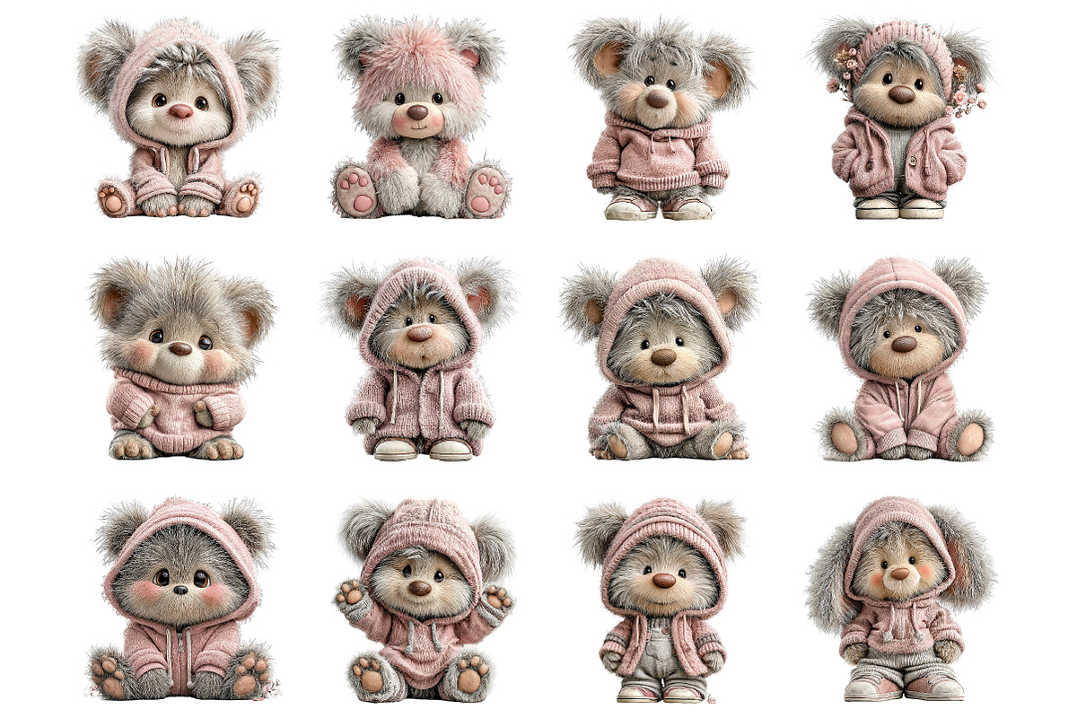 Whimsical teddy bear set, an Illustration by SinaCreation (Photo 2 of 11)