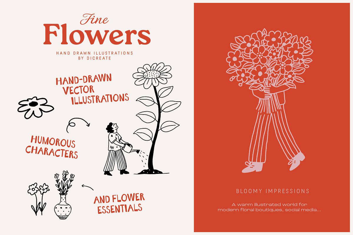 Flower People vector illustrations, a Person Illustration by dicreate (Photo 10 of 14)