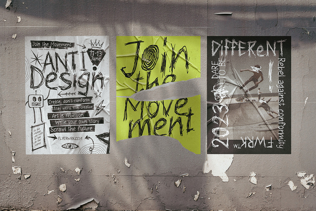 Scrawlpunk - Scribbles Font, a Handwritten Font by FLYERWRK (Photo 4 of 10)