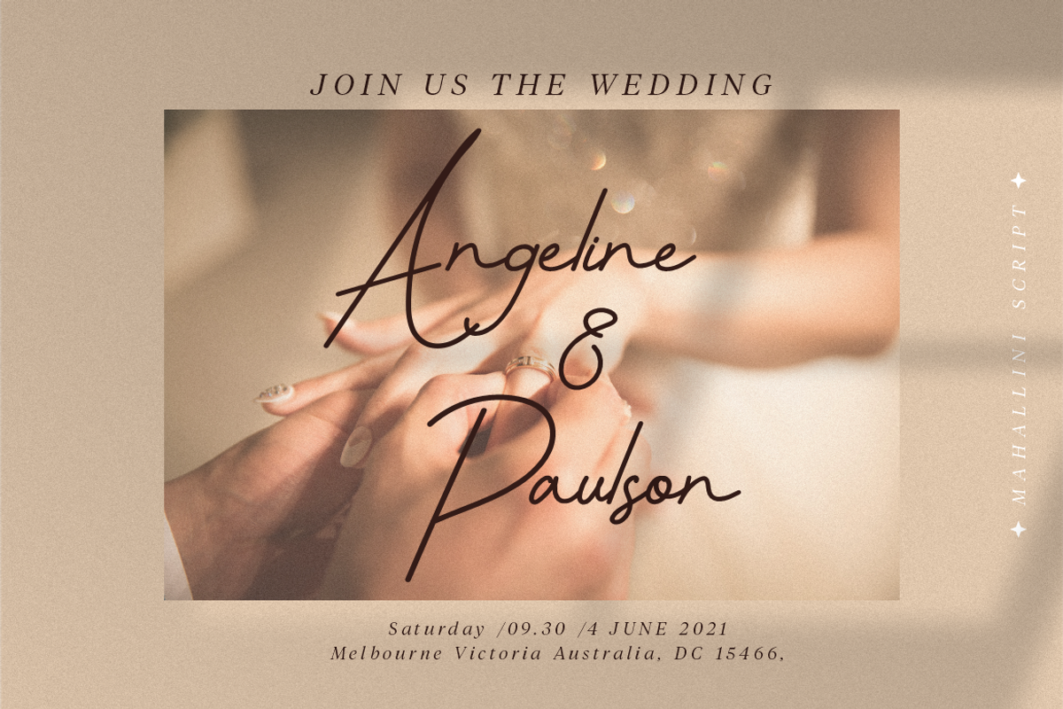 Mahallini Signature Monoline, a Script Font by Typegoals Studio (Photo 5 of 9)