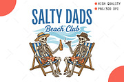 Funny Skeleton Salty Dads Beach Club, an Illustration by OK Design (Thumbnail 1 of 5)