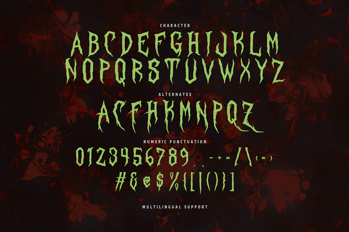 Auxzern Spooky Horror Blackletter, a Blackletter Font by Maulana Creative (Photo 5 of 7)