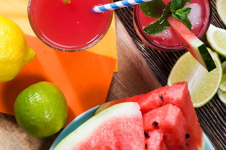 ripe watermelon with bright red beautiful flesh, a Photo by MyPhotos
