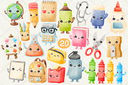Kawaii Watercolor Back to School, an Education Illustration by Blumensdiary (Thumbnail 2 of 7)