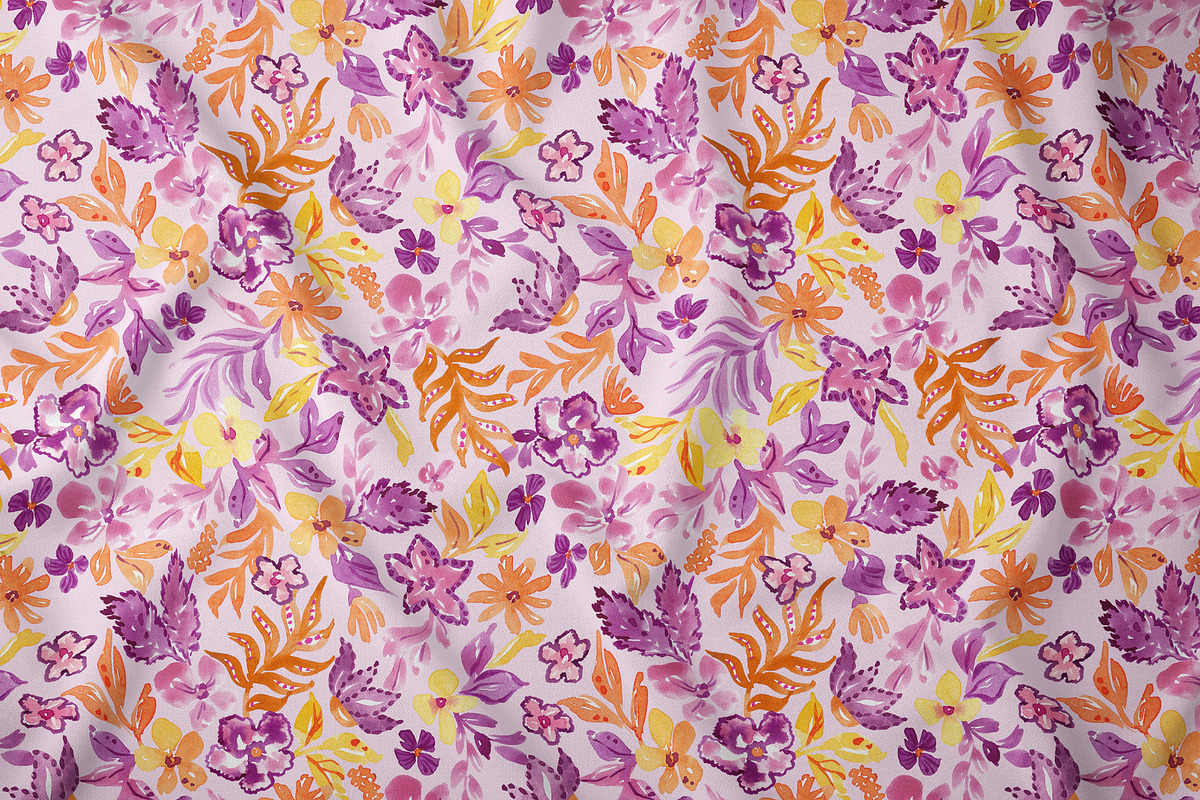 Purple Floral Seamless Pattern, a Pattern Graphic by SirenaArt (Photo 5 of 15)