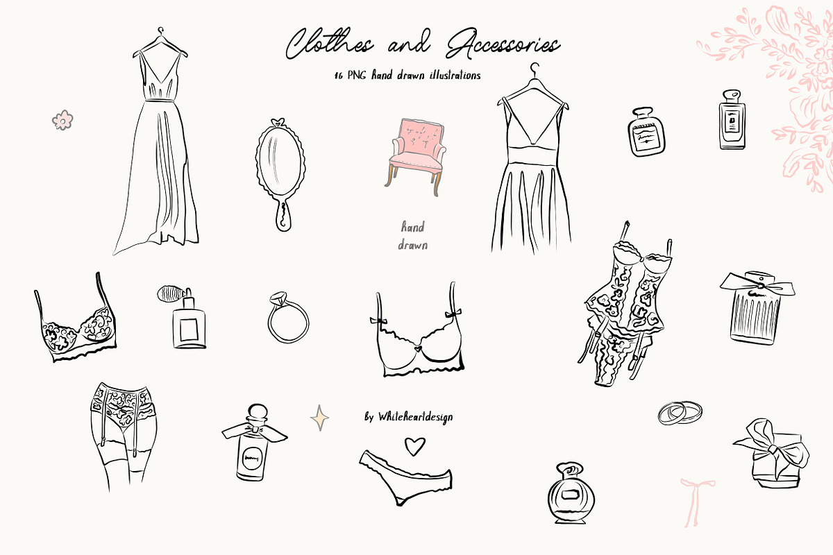 Hand Drawn Wedding Illustrations 300, an Object Graphic by whiteheartdesign (Photo 19 of 24)