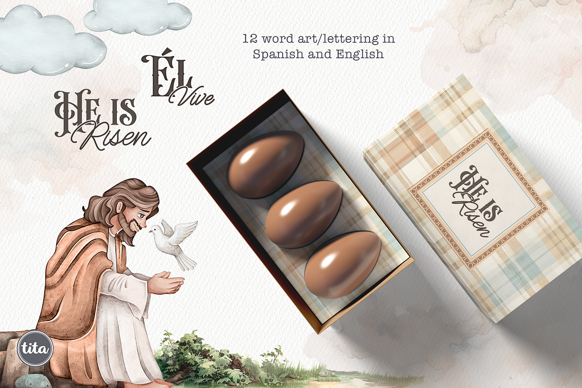 Jesus watercolor clipart, an Illustration by Tita Creative Studio (Photo 5 of 7)