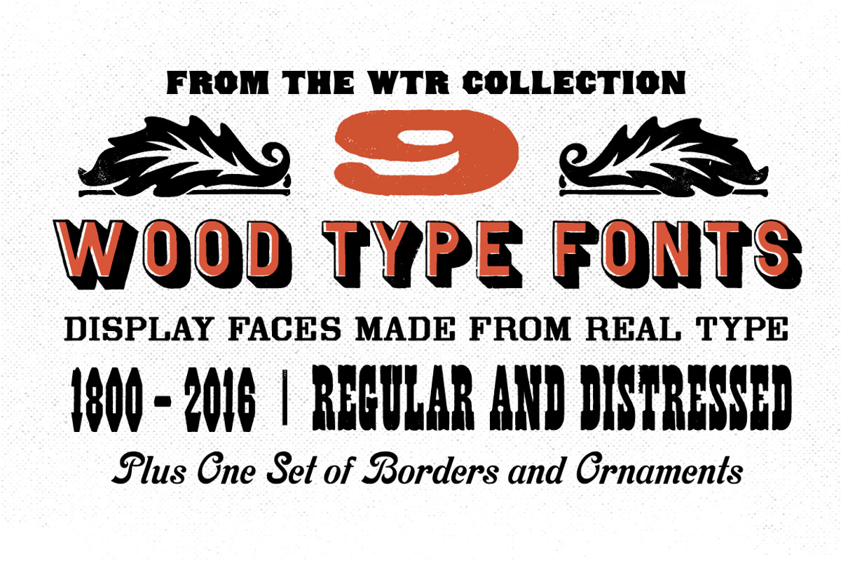 Wood Type Font Bundle