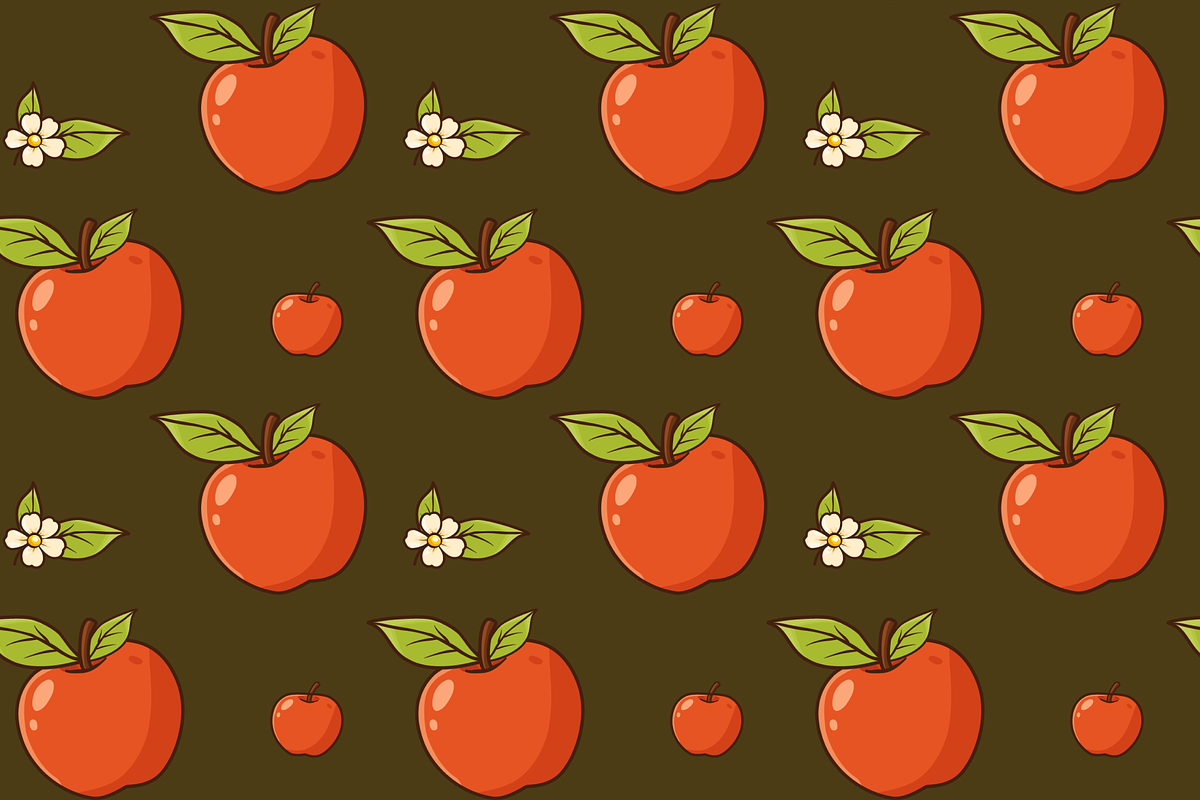 Red Apples Vector Pattern, a Pattern Graphic by Laimmilka (Photo 3 of 3)