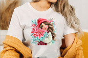 Christmas Girl Clipart PNG Bundle, a Seasonal Illustration by SVGArt (Thumbnail 3 of 5)
