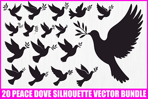 Dove of Peace Vector Set, an Illustration by Designs_River