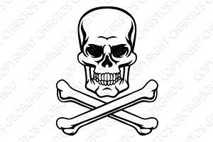 Skull And Crossbones Pirate Grim, an Illustration by Christos Georghiou