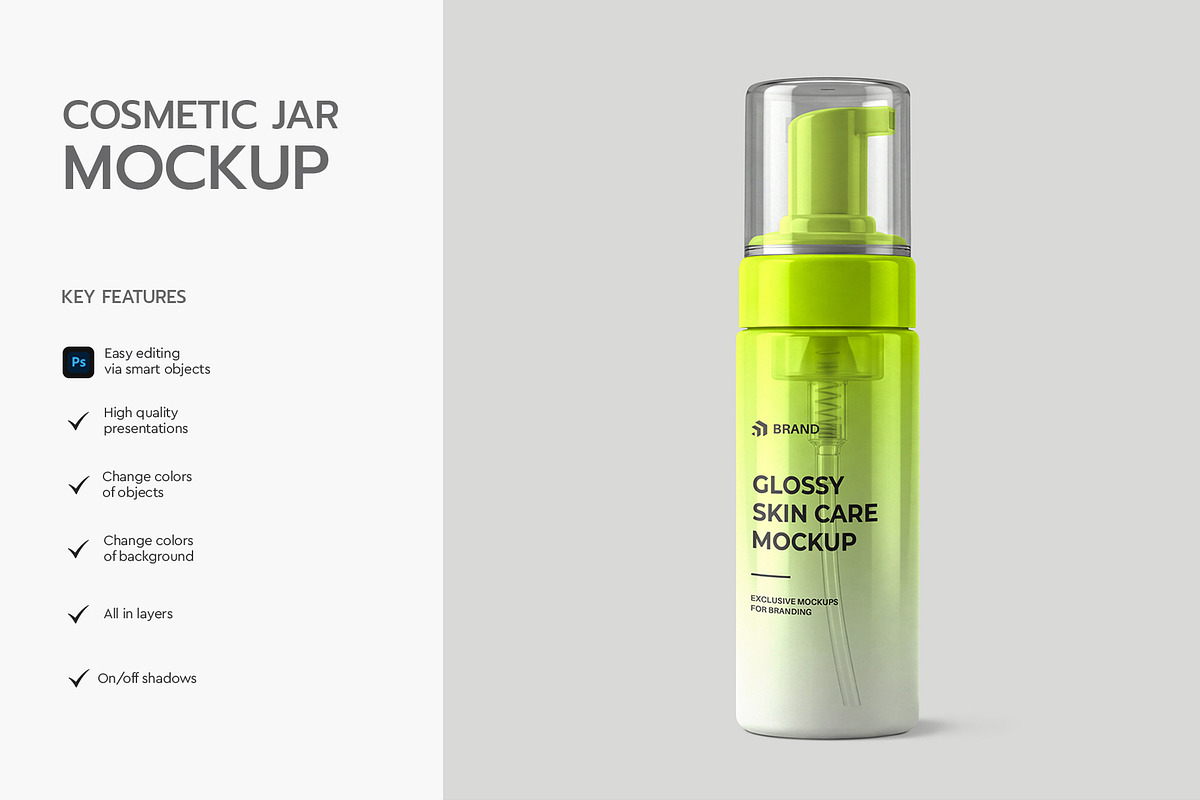 Cosmetic Pump Bottle Mockup, a Packaging Mockup by graphypix (Photo 2 of 4)