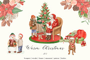 Warm Christmas Watercolor, a Seasonal Illustration by Catch the Dream Art (Thumbnail 1 of 21)
