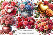 Valentine Rose Bouquets Clipart, an Illustration by SinaCreation (Thumbnail 1 of 10)