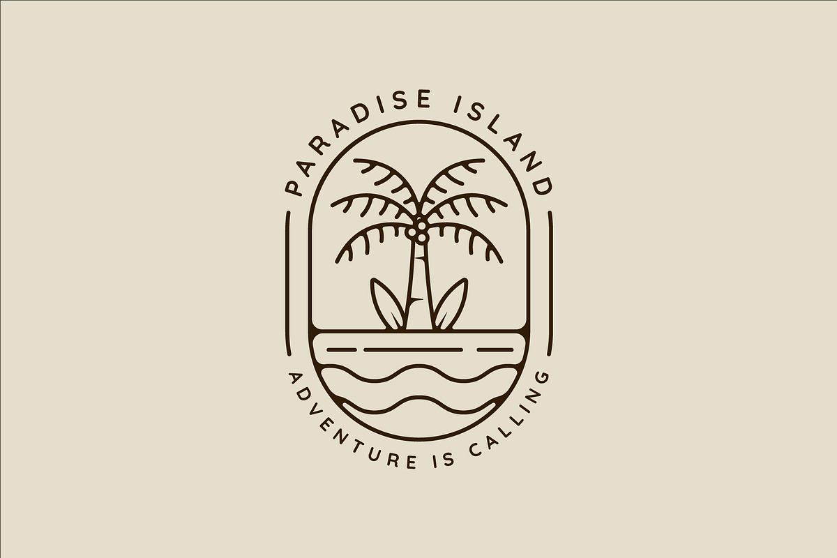 palm tree and surfing beach logo, a Branding & Logo Template by zyxroun shop