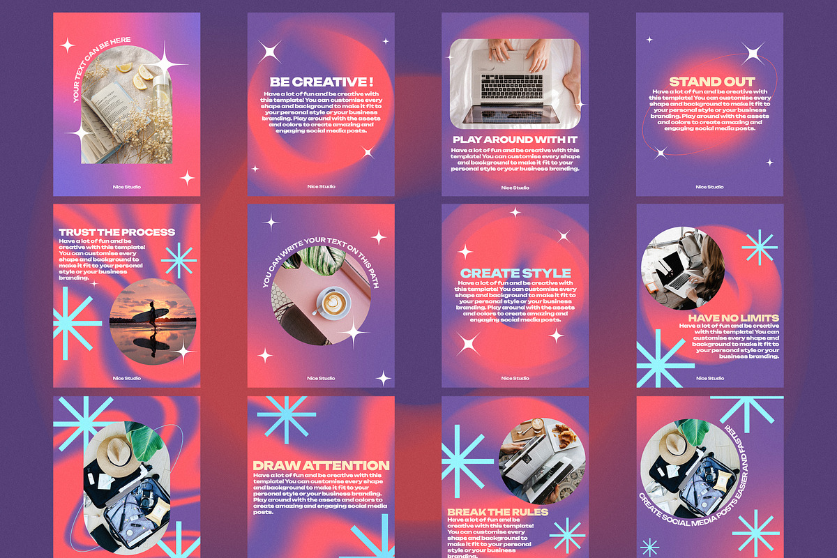 Instagram Post Template - Aesthetic, a Templates & Theme by Desierto Studio (Photo 2 of 3)