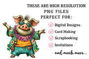 Whimsical Summer Pig Clipart, an Illustration by OK Design (Thumbnail 6 of 6)