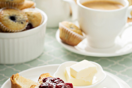 Fresh and bright continental breakfast table stock photo containing fresh and, a Food & Drink Photo by farwasser