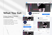 Fitness Studio Facebook Materials, a Social Media Template by TemplatesNow! (Thumbnail 2 of 7)