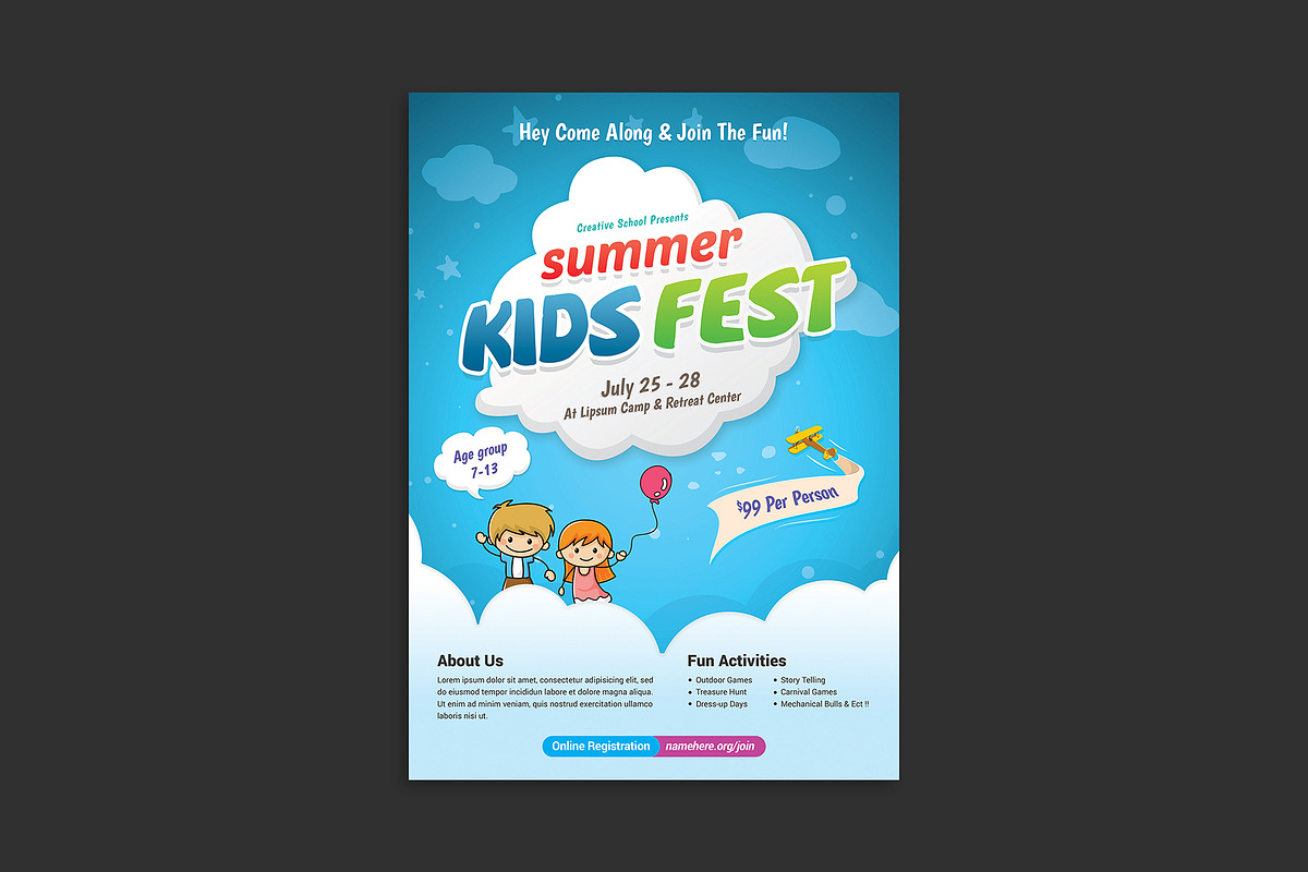 Kids Summer Camp Flyer, a Flyer Template by Diverter (Photo 2 of 3)