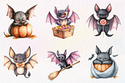 Quirky Halloween Black Bats Clipart, an Illustration by CreationArt (Thumbnail 4 of 5)