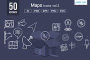 Map Line Icons V2, an Outline Icon by Jumbo Icons (Thumbnail 1 of 5)