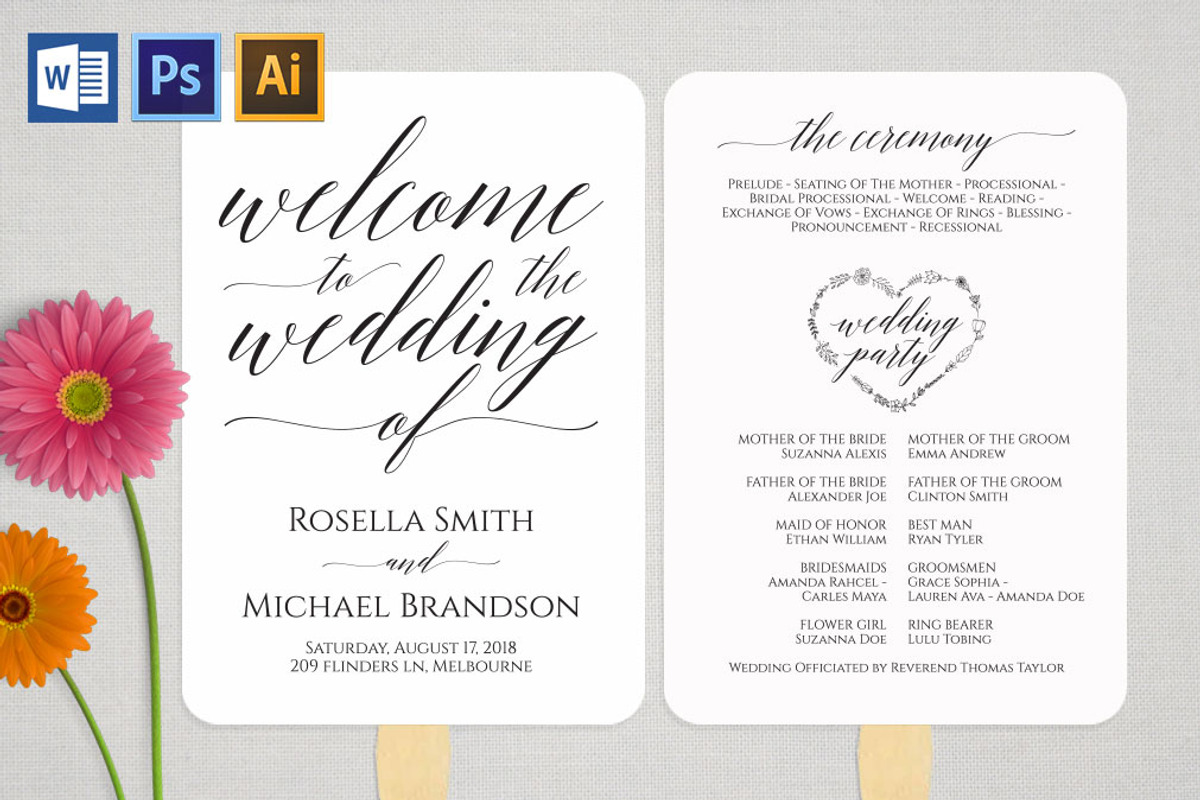 Wedding Program Fan SHR381, an Invitation Template by Shafura_Wedding (Photo 1 of 5)