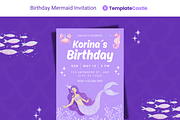Mermaid Birthday Invitations, a Templates & Theme by TemplateCastleStore (Thumbnail 6 of 9)