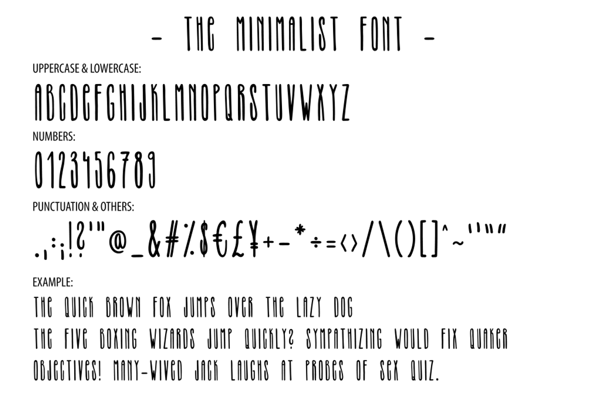 THE MINIMALIST - skinny tall font preview 4