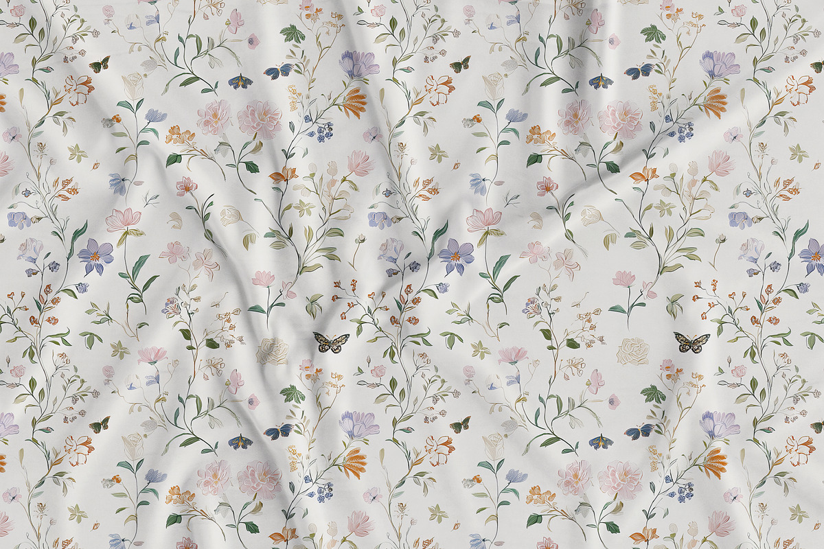 Romantic Floral Seamless Patterns, a Pattern Graphic by Olya Creative (Photo 10 of 17)
