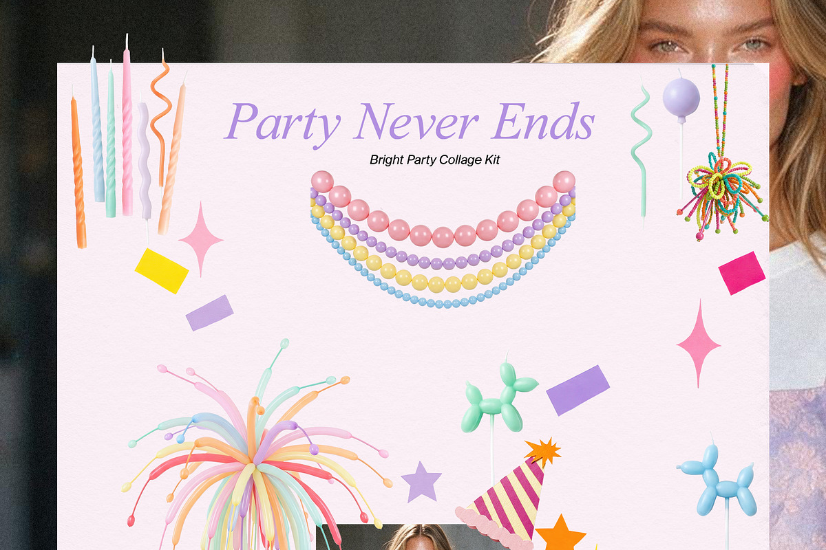 Party Never Ends: Bright Collage Kit, an Object Graphic by divanovskaya_nv (Photo 11 of 17)
