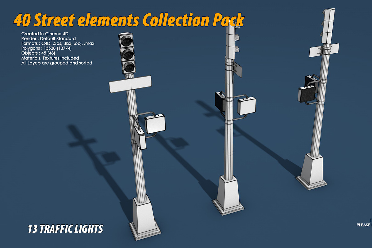 40 Street elements Collection Pack, an Architecture 3D Model by multimedia4ds (Photo 27 of 70)