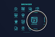 Browser Neon | 16 Thin Line Icons, an Outline Icon by Alex Blogoodf (Thumbnail 10 of 11)
