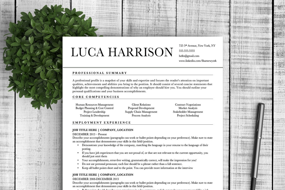 Professional Resume Template, a Resume Template by Resume Template Shoppe (Photo 2 of 5)