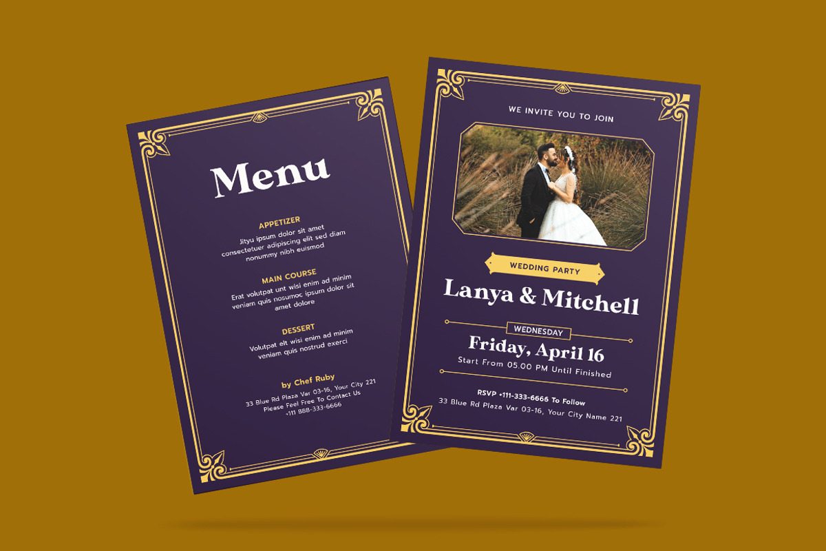 Decoratif Wedding Invitation, an Invitation Template by iDoodle Studio (Photo 4 of 4)