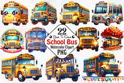 Back To School Bus Watercolor Png, an Illustration by RobertsArt (Thumbnail 1 of 7)