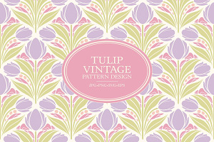 Vintage Tulip Repeat Pattern, a Pattern Graphic by CraftingOnSunday