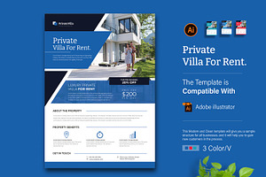 Private Villa Real Estate Flyer, a Flyer Template by creative-mint