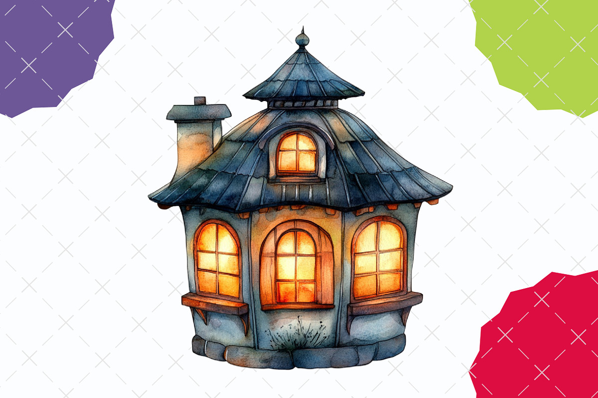 Watercolor Hollow House Clipart, an Illustration by designcity5 (Photo 5 of 5)