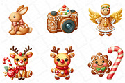 Cute Christmas Gingerbread Clipart, an Illustration by DreamPrint404 (Thumbnail 2 of 4)