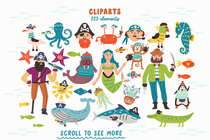 Pirates Ahoy: Clipart&Treasure Map