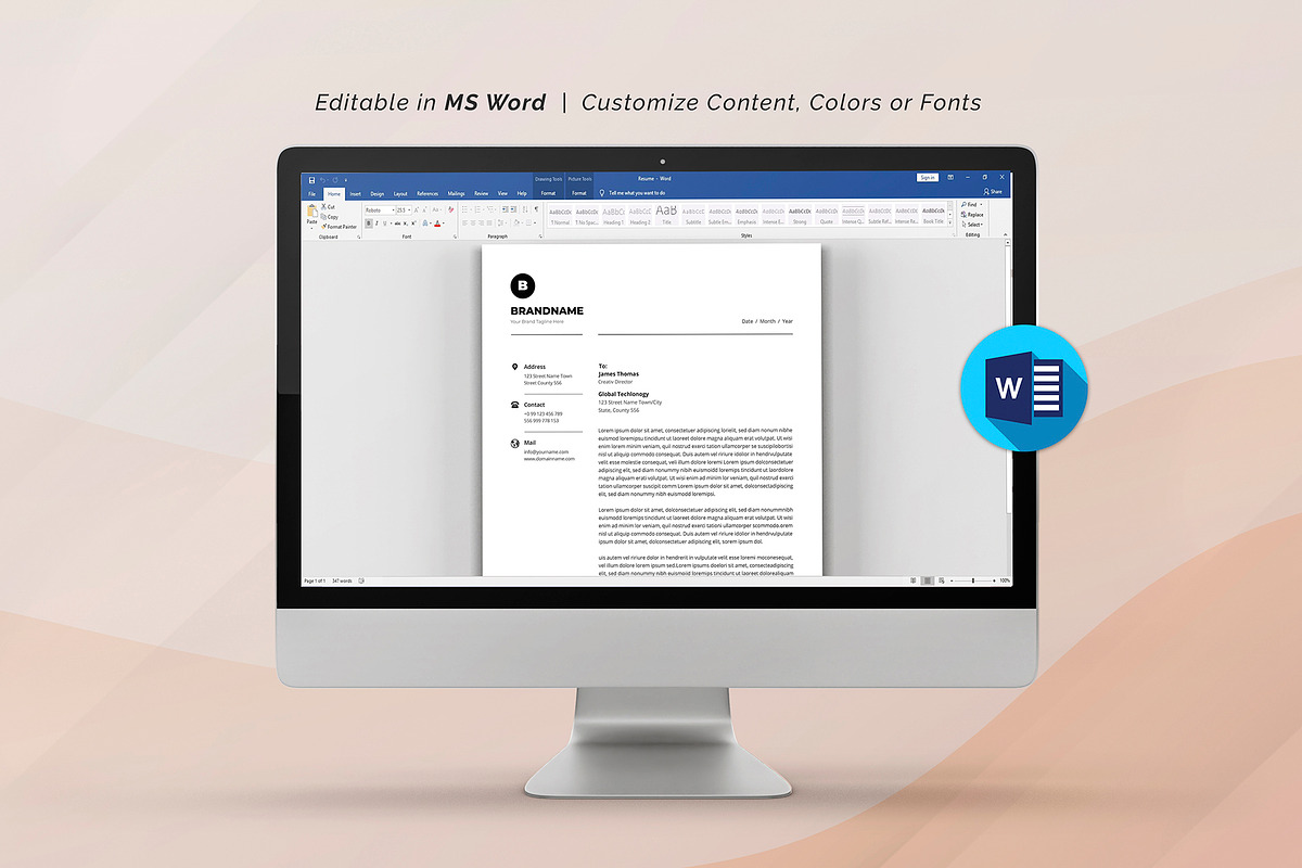 Canva Letterhead and Invoice, a Stationery Template by DesignDevisers (Photo 19 of 19)